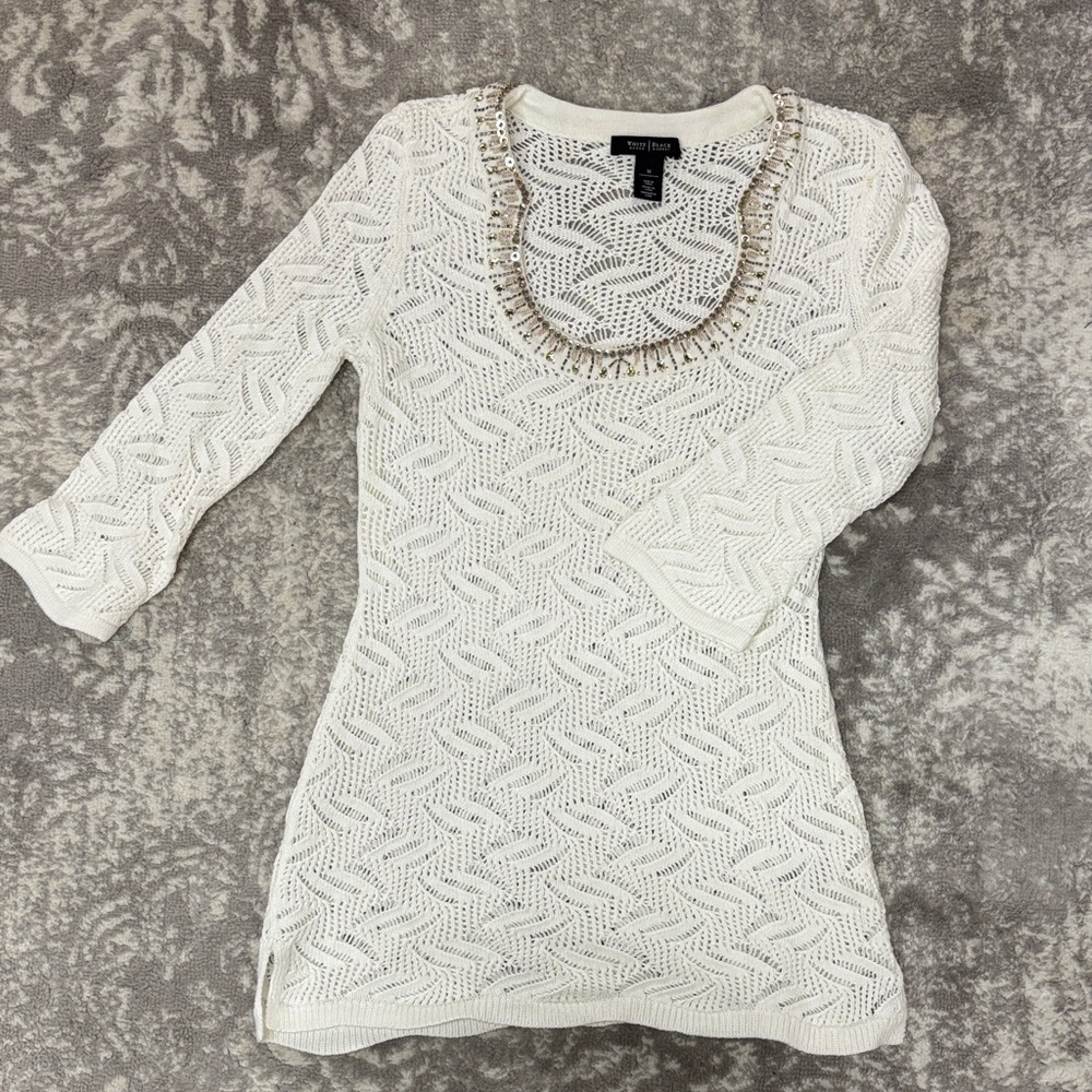 White House Black Market White Sweater